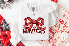 New Design: Red Bow "Winters" Sublimation Product Image 1
