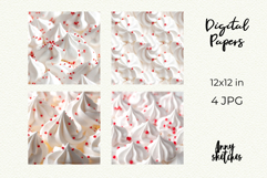 Cream and Cherry Digital Paper Kit Rococo Patterns Product Image 2