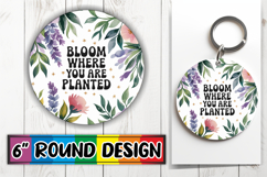 Enchanted Circle Keychain, Flower Quote Product Image 1