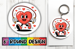 Cheerful Circle Car Coasters PNG, Valenines Heart Product Image 1