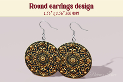 Vintage pattern earrings |Luxury Round Earring sublimation Product Image 1