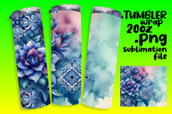 Handcrafted 20oz Tumbler Design , Watercolor Patter Product Image 1
