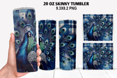 Peacock Skinny Tumbler 20oz Wrap Design, Animal Tumbler Wrap Product Image 1