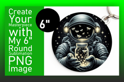 Bright Round Design for Sublimation , Astronaut Product Image 1