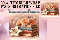 RADIANT EVENINGS 20oz TUMBLER WRAP, Book and flower Product Image 1