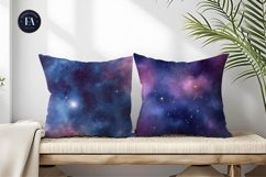 Blue Pink Cosmic Nebula Stars Seamless Digital Paper Product Image 2