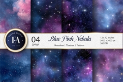 Pink Blue Galaxy Nebula Light Beams Digital Paper Product Image 1