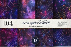 Neon Cobweb Digital Papers, Spooky texture Product Image 1
