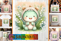 FUN PNG TSHIRT Designs, Cute Dino Product Image 1