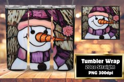 3D Stained Glass Snowman Wrap Design Product Image 1
