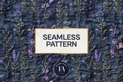 Embroidered Denim Digital Paper| Floral Denim Pattern Product Image 3