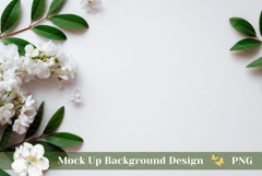 Flat Lay Background Mockup, Floral Background Design Product Image 1