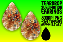 Trendy Teardrop Earrings Design PNG Art , Autumn Flower Product Image 1