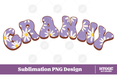 granny Png Retro Flowers Mother&#039;s Day Floral Mom Sublimation Product Image 1