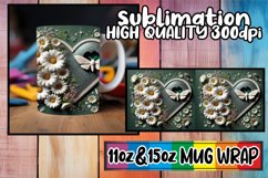 Gentle warmth 11oz 15oz mug wrap, 3D Heart Product Image 1