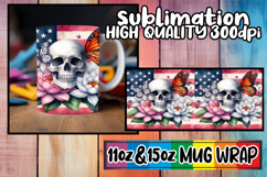 Vibrant dreams sublimation print wrap, Skull USA Product Image 1