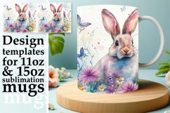 Charming Bunny Mug Sublimation: Vibrant Easter Magic Product Image 1