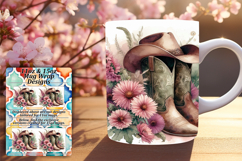 VIVID 15oz Mug Wrap PNG Template , Western Product Image 1