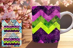 Colorful Glitter Stripes Mug 11oz/15oz Wrap for Sublimation Product Image 1