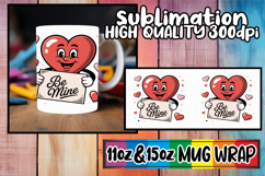 Playful joy 11oz 15oz mug wrap, Valenines Heart Product Image 1
