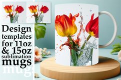 Floral Cascade: Sublimation Splash Mug Wrap 11oz 15oz Product Image 1