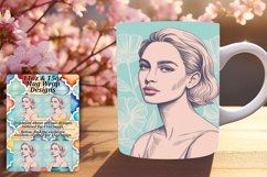 Charming 15oz Mug Wrap Png Template , Beauty Woman Product Image 1