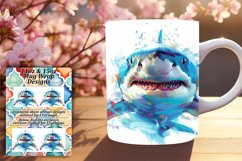 Vibrant Aquatic: Colorful Shark Sublimation Pad 11oz/15oz Product Image 1