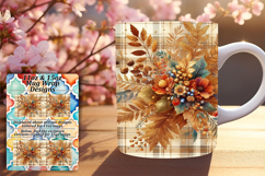 Lovely 15oz Mug Wrap Png Design , Autumn Flower Product Image 1