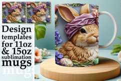 Vibrant 3D Easter Bunny Mug Design 11oz Product Image 1