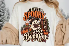 A Little Spooky A Lot Bookish PNG, Halloween Ghost Reading Product Image 2