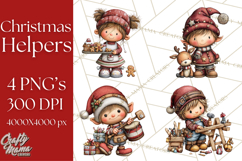 Christmas Elf Clipart Santa’s Workshop PNG Product Image 1