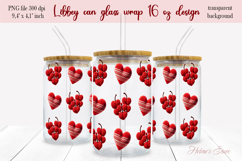 Valentines day pattern Libbey Can Glass Wrap 16oz design png Product Image 2