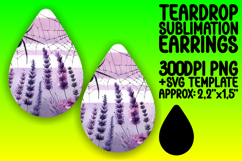 Bright Teardrop Earrings PNG Template , Halloween Product Image 1