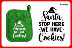 Christmas Pot Holder Quote SVG | Stop Here We Have Cookies Product Image 3
