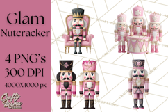 Pink and Black Glam Nutcracker Clipart PNG Product Image 1