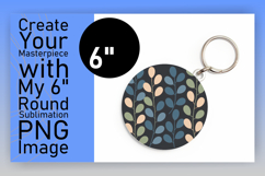 Sleek Keychain Circle Design Template , Flowers Product Image 1