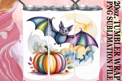 Blissful love 20oz tumbler wrap, Pumpkin Watercolor Product Image 1