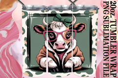 BRIGHT ESCAPES 20oz TUMBLER WRAP, Cute Cow Product Image 1