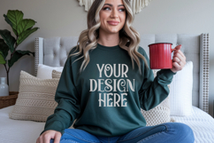 Forest Green Gildan 18500 Sweatshirt Mockup, Unisex mockups Product Image 1