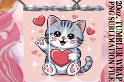 Enchanted reflections 20oz tumbler wrap, Valentines Cat Product Image 1