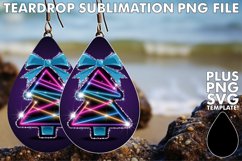 Sweet Teardrop Earrings ART IDEAS, Neon Xmas Product Image 1
