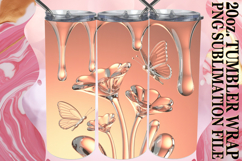 HAPPY VIBES 20oz TUMBLER WRAP, 3D Flowers Product Image 1