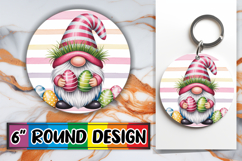 Luminous Round Ornaments Sublimation PNG, Easter Gnomes Product Image 1