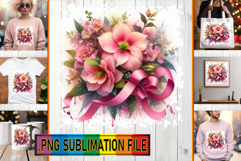 Playful TOTE BAG Art PNG, Flowers Product Image 1