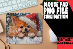 Christmas Holiday Mouse Pad Winter Peeking Dog Design Product Image 1