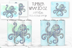 Cute ocean octopus pastel straight tumbler 20oz wrap designs Product Image 1