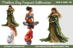Mothers Day Pregnant Sublimation PNG Product Image 1