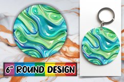 Whimsical 3D Inflated Puff Sublimation Circle Keychain Desig Product Image 1