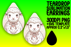 Vibrant Teardrop Earrings Template Art , Valenines Animals Product Image 1