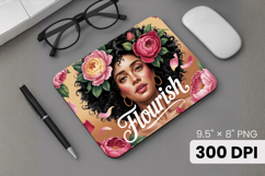 Afro Girl / Woman braided hair Mouse Pad, Black Queen PNG Product Image 1